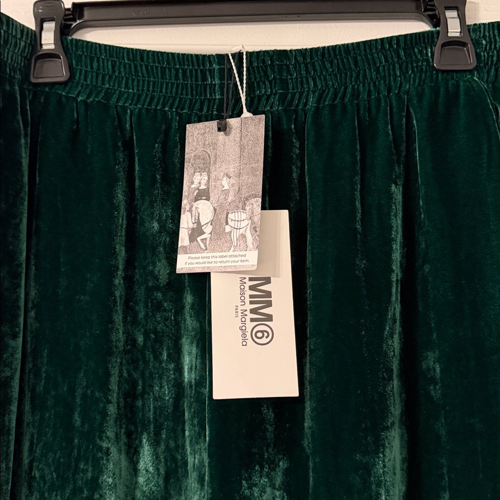 MM6 Maison Martin Margiela Emerald Green Velvet Pants size 46 inseam 30” - Picture 3 of 13